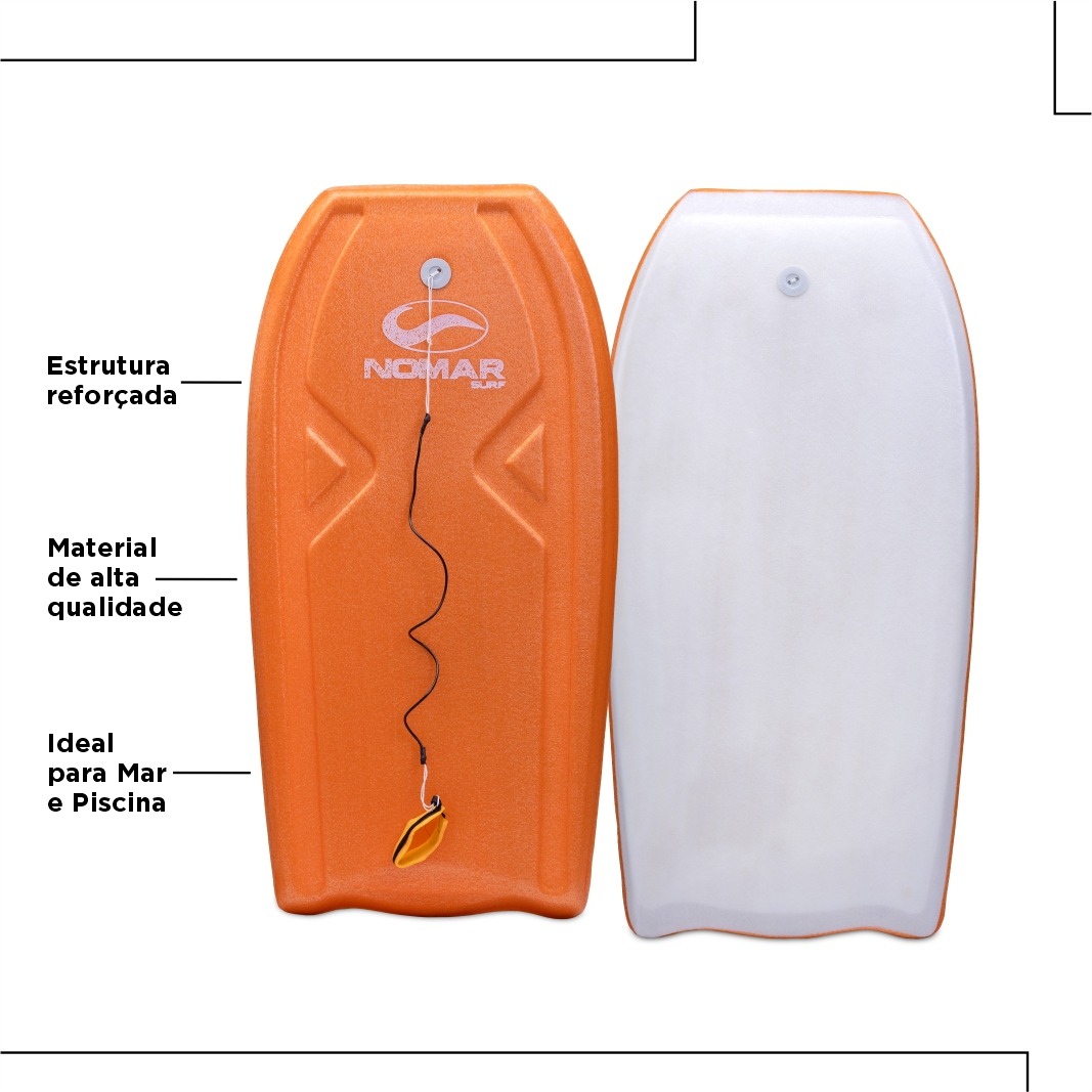 Prancha Surf Bodyboard Grande Master Corta Onda Com Leash - Imagem 3