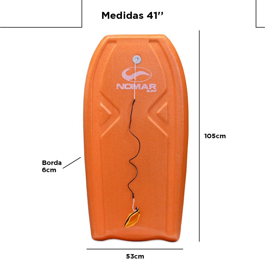 Prancha Surf Bodyboard Grande Master Corta Onda Com Leash - Imagem 4