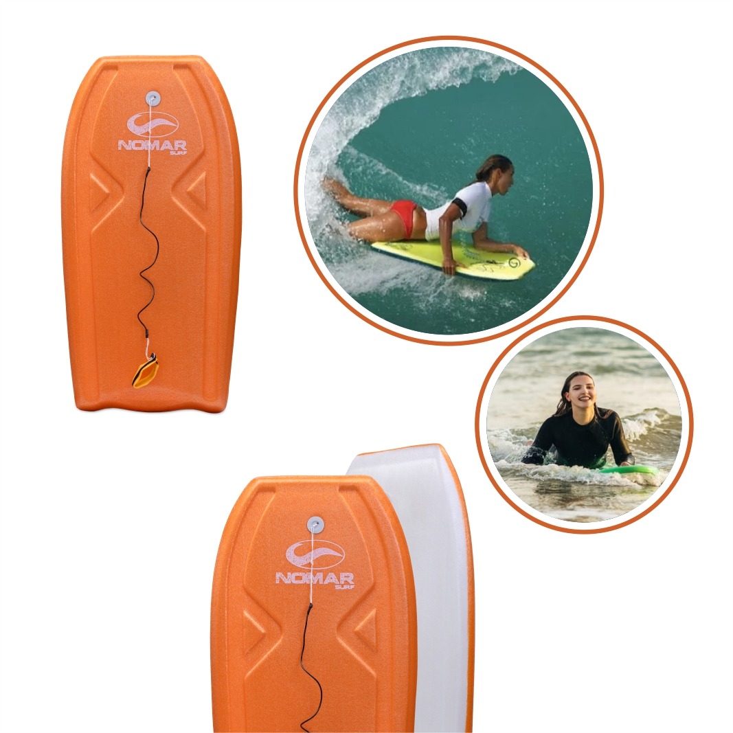 Prancha Surf Bodyboard Grande Master Corta Onda Com Leash - Imagem 2