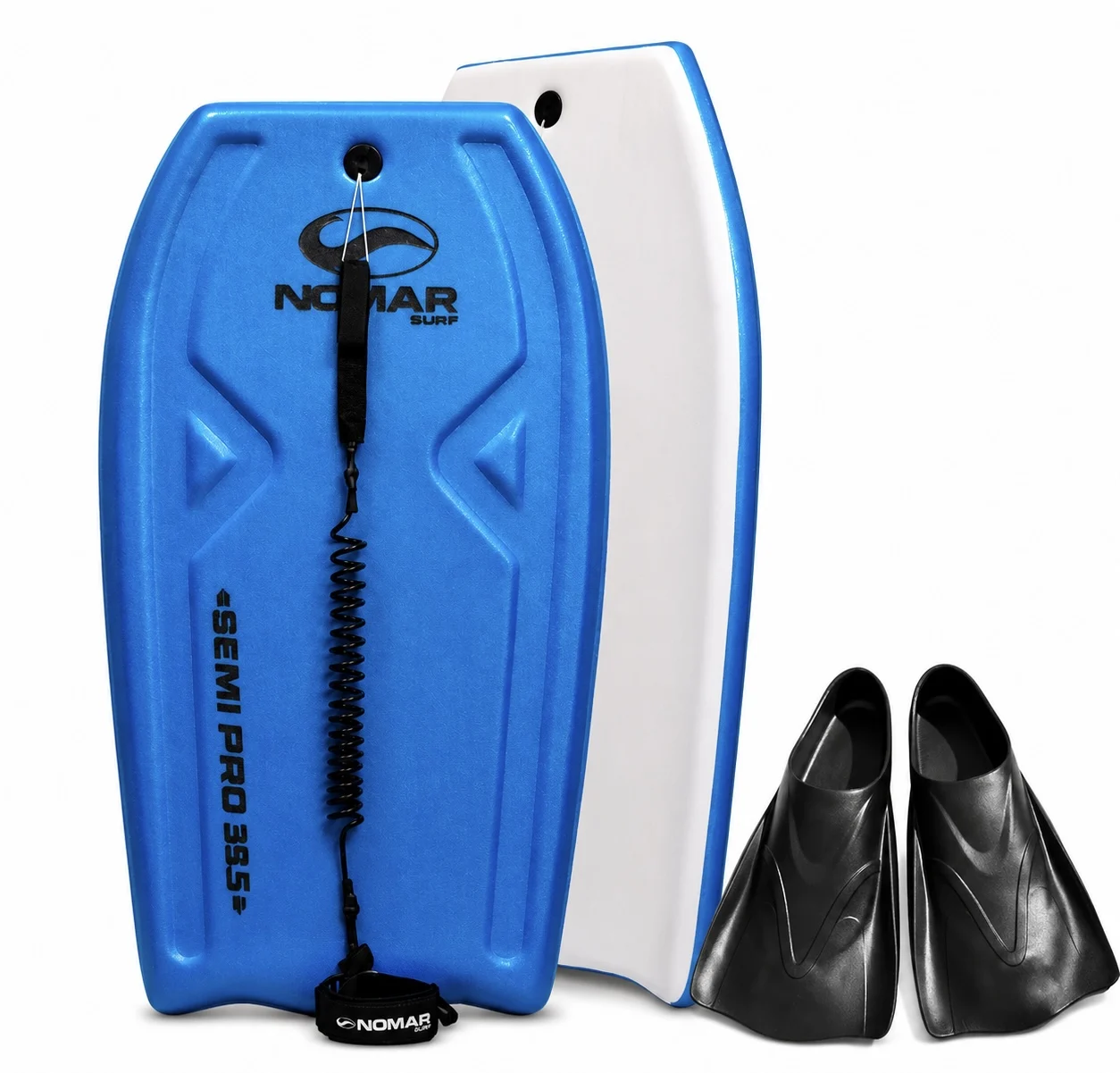 Kit Prancha Bodyboard Semi-Pro 39.5" Nomar Surf com Leash e Nadadeira Pé De Pato