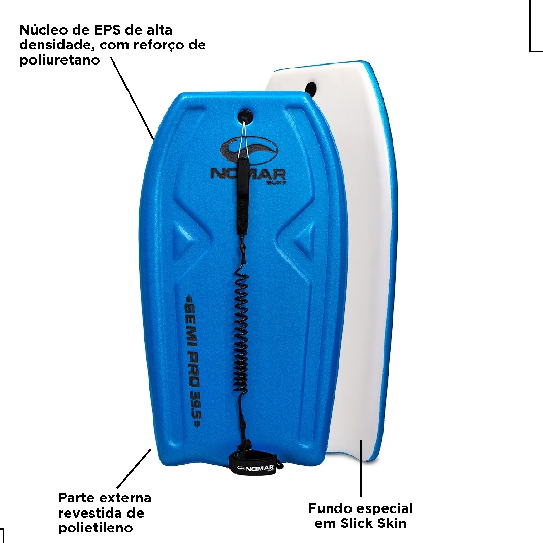 Prancha Bodyboard Semi-Pro 39.5" Nomar Surf com Leash - Imagem 5