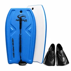 Kit Prancha de Bodyboard Nomar Surf Semi-Pro 39.5" com Leash e Nadadeira Pé De Pato