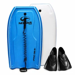 Kit Prancha de Bodyboard Nomar Surf Extremebat Pro 38.5" com Leash e Nadadeira Pé De Pato