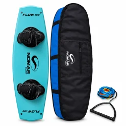 Kit Prancha de Wakeboard Nomar Surf Flow 139cm para Iniciante com Botas Capa Térmica e Cabo Manete 22m - Azul