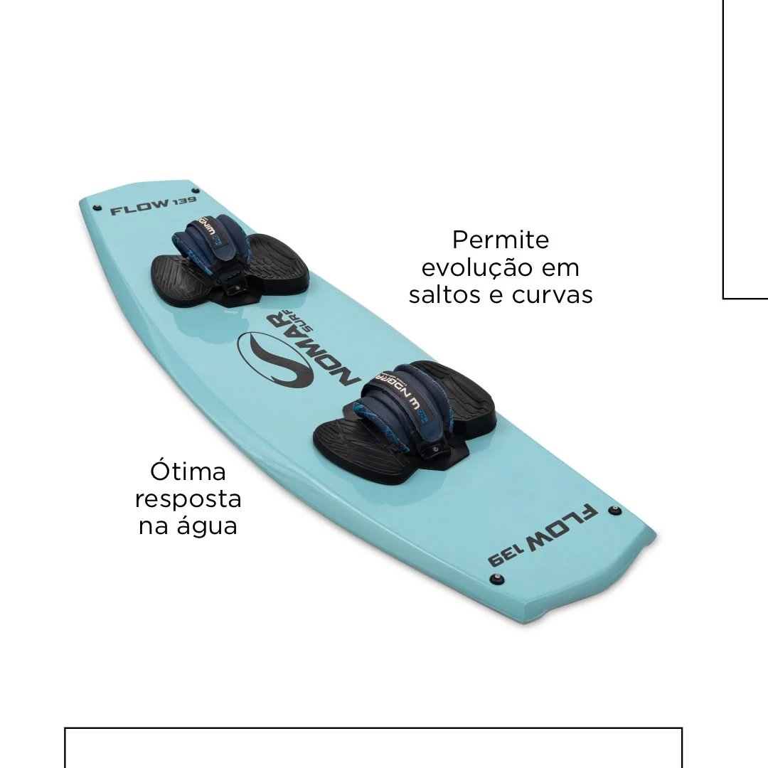 Prancha de Wakeboard Nomar Surf Flow 139cm para Iniciante com Pads - Azul - Imagem 5
